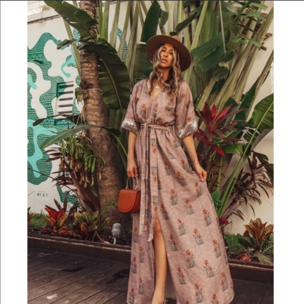 Anthropologie / Sachin + Babi Isolde Sequin Sleeve Maxi Dress Sz 2 NWT